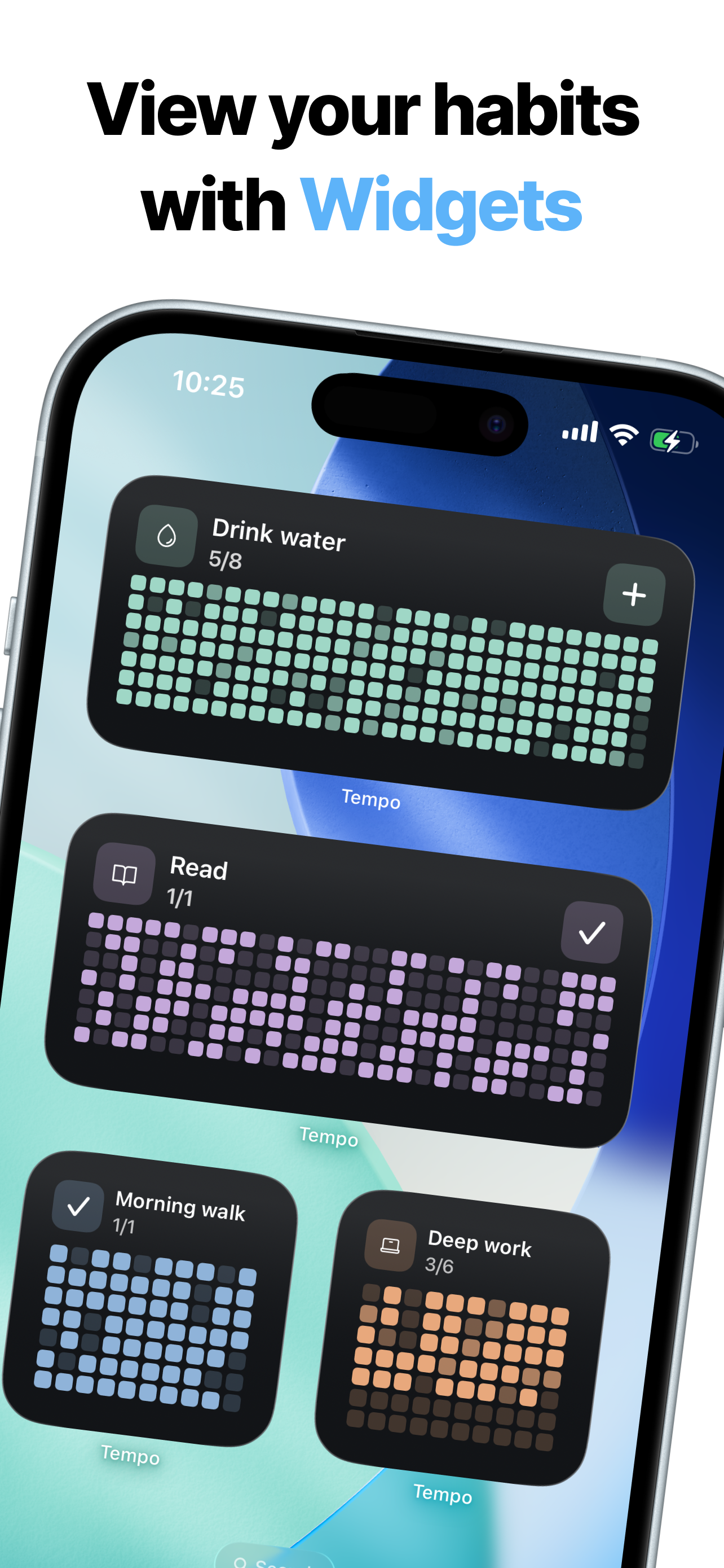 Tempo home screen widgets